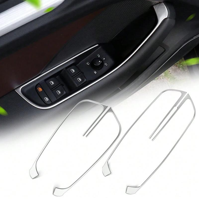 4pcs Stainless Steel Window Glass Lifting Buttons Frame Cover Trim For Audi A3 8V 2013-2020 Car Door Armrest Panel Decoration 4