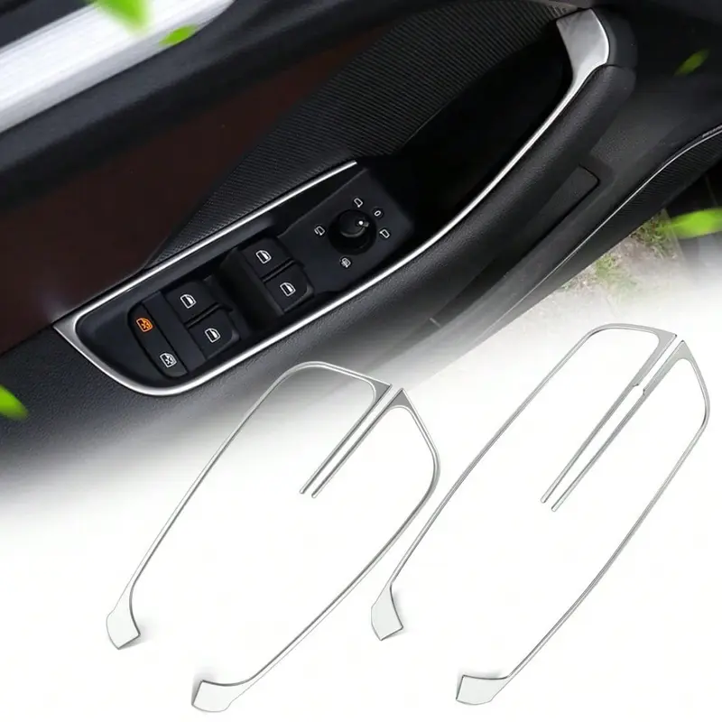 4pcs Stainless Steel Window Glass Lifting Buttons Frame Cover Trim For Audi A3 8V 2013-2020 Car Door Armrest Panel Decoration 4