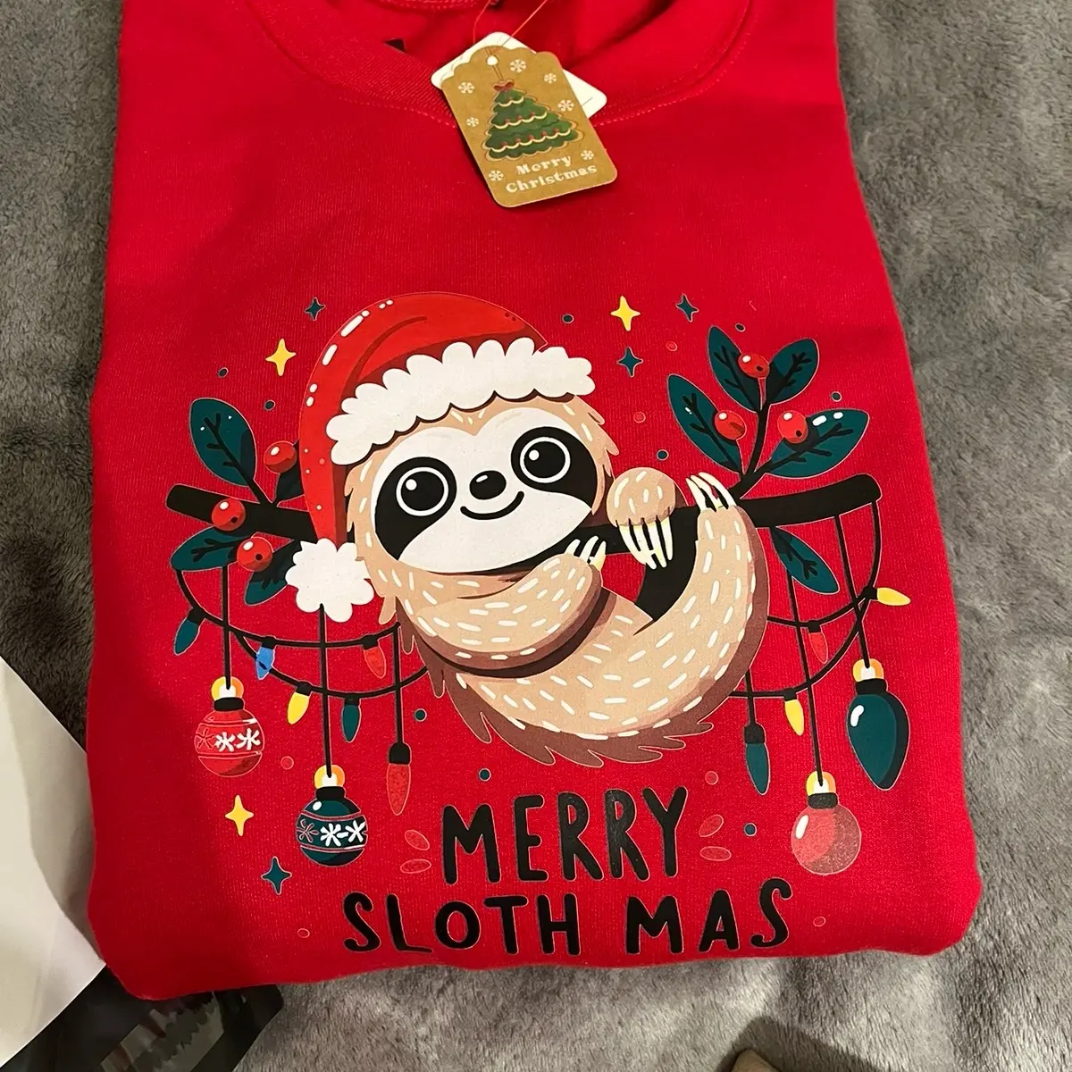 Unisex Christmas Sweatshirt MERRY SLOTH MAS