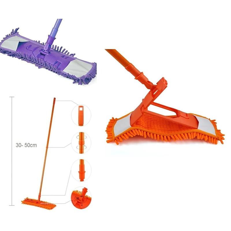 Folding and Adjustable 360 Plastic Microfibre Mop with Handle 3