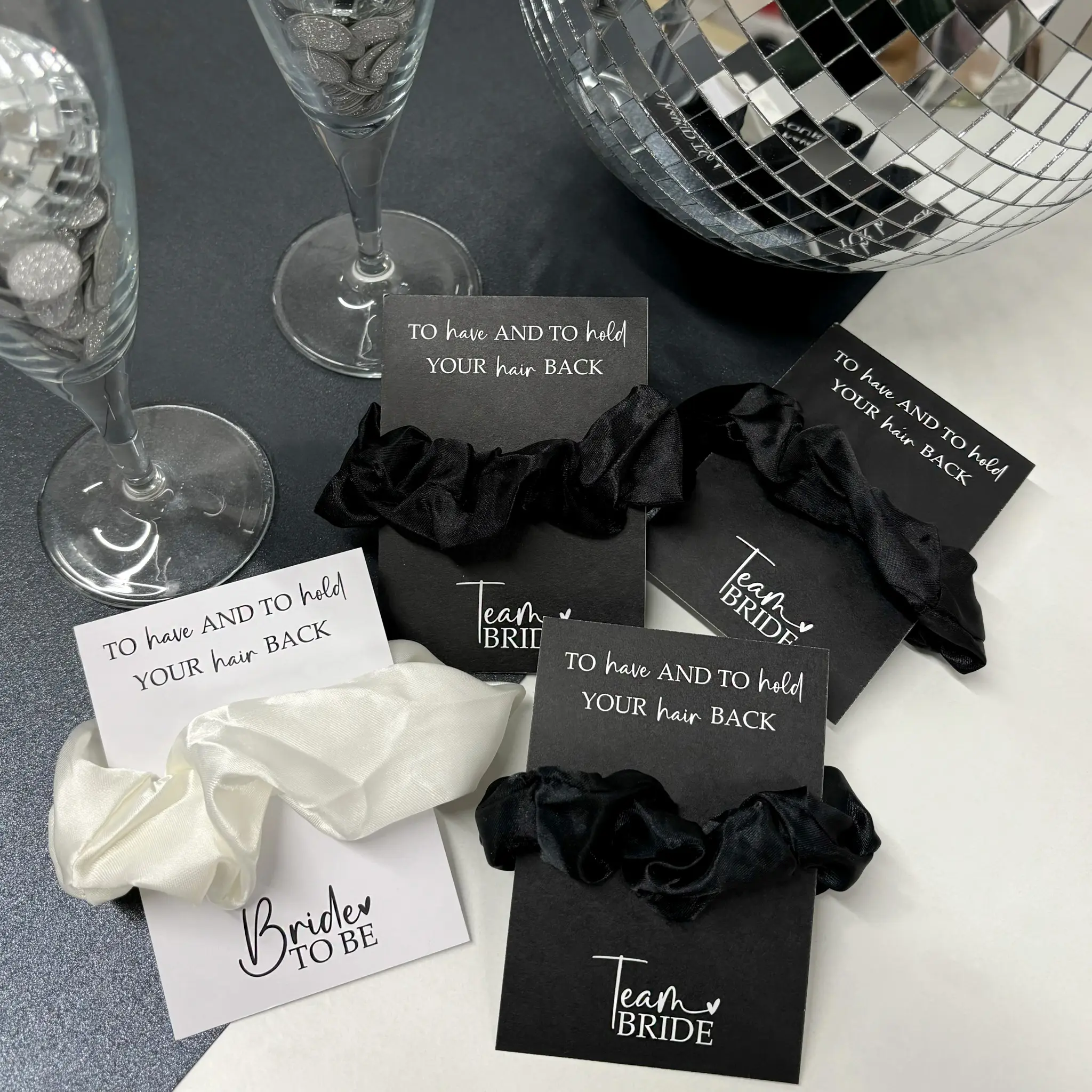 Team Bride Hair Scrunchies - Hen Party Bag Filler - Hen Night Accessories - Team Bride Hen Party Accessories