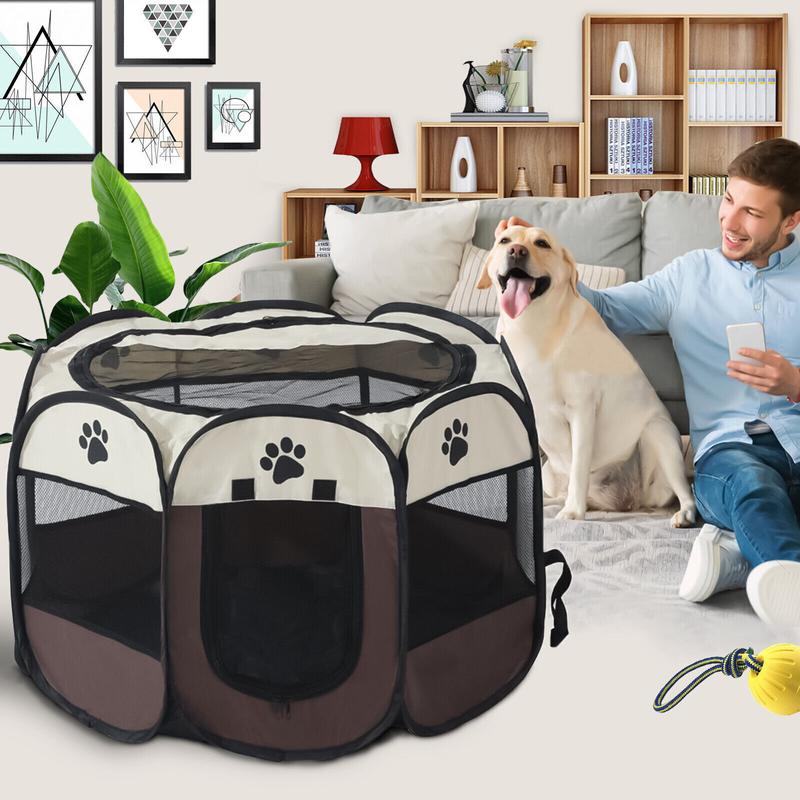 Product Introduction of Large Portable Pet Dog Cat Playpen Tent Oxford Fabric Fence Kennel Cage NEW 3