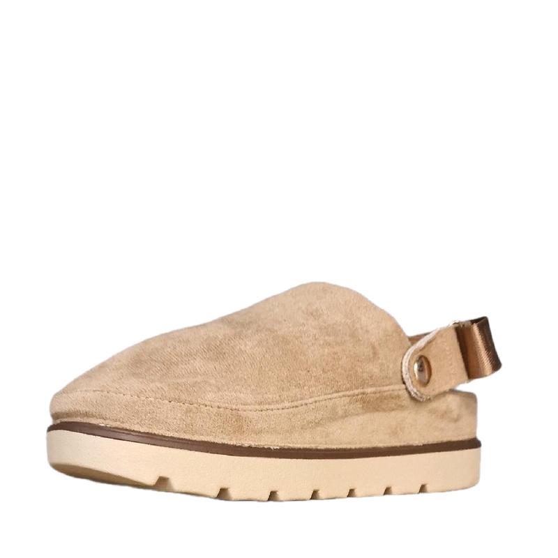 Px2206 Women`s Beige Suede Sling Back Adjustable  Fur Lined Slider Mule With Indoor Outdoor Sole Ideal For Ever Day Wear 3