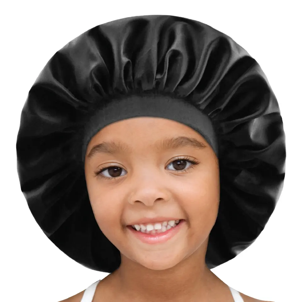 MR Great Quality Kids Silky Day & Night Bonnet Cap | Silk Satin Bonnet, Soft Sleep Cap, Hair Wrap for Sleeping, Hair Bonnet, Bonnet Cap, Bonnet for Kids, Hat, Hair Care, Gifts, Comfortable Elastic Head Cover for Curly & All Hair Types - 7303