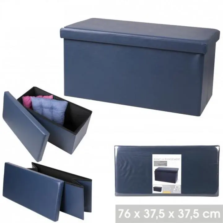 Kube - Pu Navy Blue Ottoman Bench for Home Decor 1