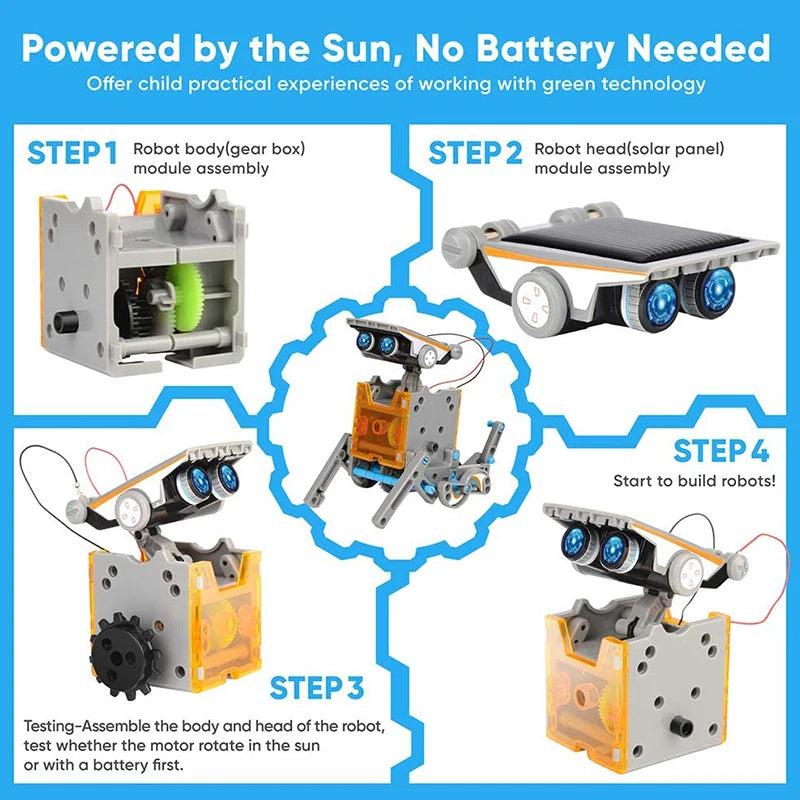12 in 1 Science Experiment Solar Robot Toy DIY Building Powered Learning Tool Education Robots Technological Gadgets Kit for Kid 5
