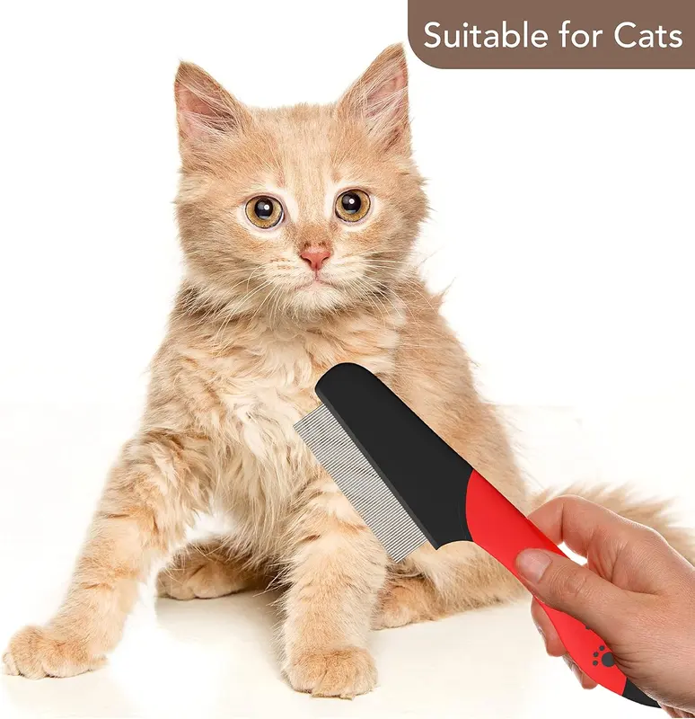 Masterclip | Flea Comb - Flea Removal Grooming Comb for Cats, Dogs, Rabbits. Effective against Fleas, Nits, Biting Pests, Ticks, Flea Dirt, Ectoparasites pink deshedding  brush 4