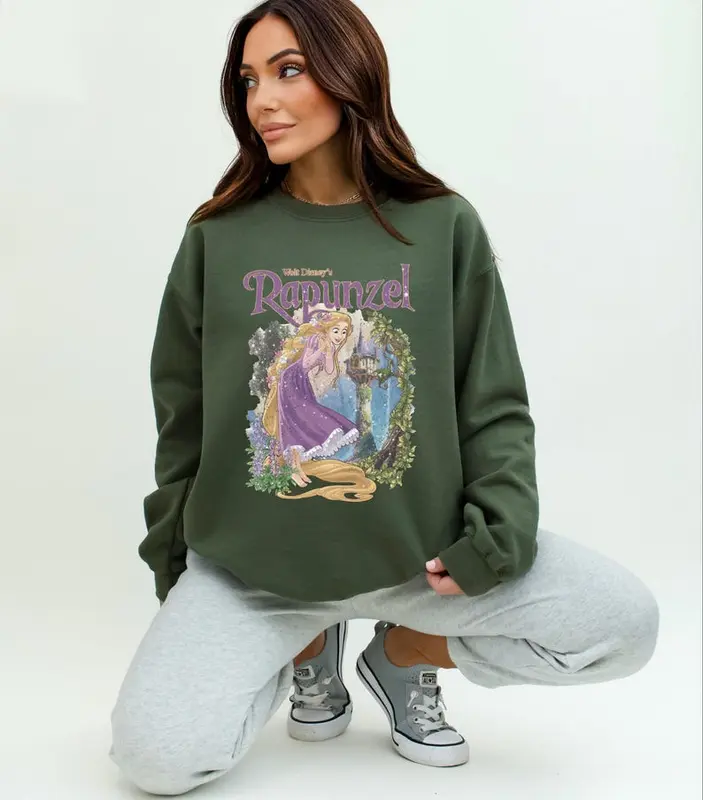 Comfort Colors Retro Rapunzel Tangled Shirt, Floral Rapunzel Shirt, WDW Dsney Princess Shirt, Dsney Rapunzel Shirt, Tangled Lanterns Shirt 1