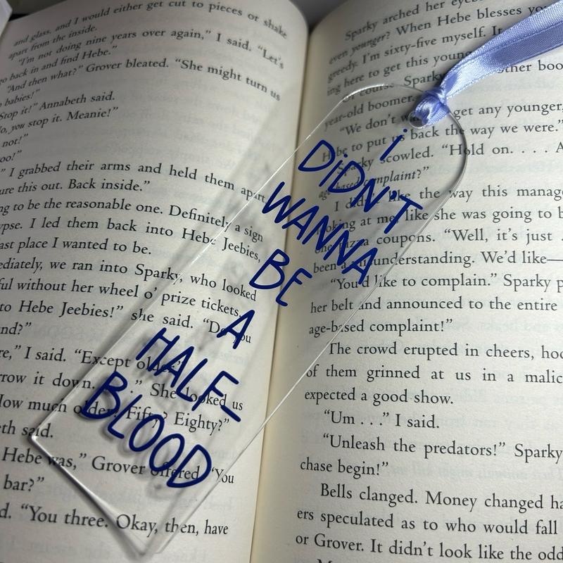 Half-Blood Bookmark | Lightning Thief Musical Inspired | Percy Jackson | Theatre Gifts | Musical theatre bookmark | Book Gift | book  life 1