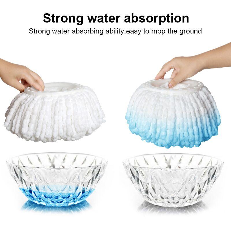 Premium Mop Heads Replacement Refill for 360° Rotating Round Magic Spin Mop Microfibre, White (Pack of 4) - MO-008 3