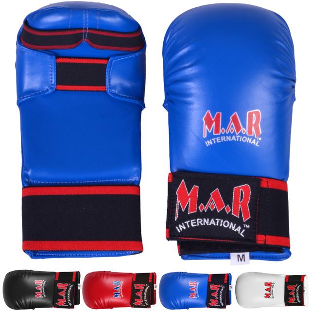 MAR | Blue Karate Mitts with Flexible Wrists, Karate Gloves for Martial Arts Fighting, Sparring & Training Gloves, MMA Gloves, Foam Padding Semi-Contact Gloves, Mixed Martial Arts Gloves 0
