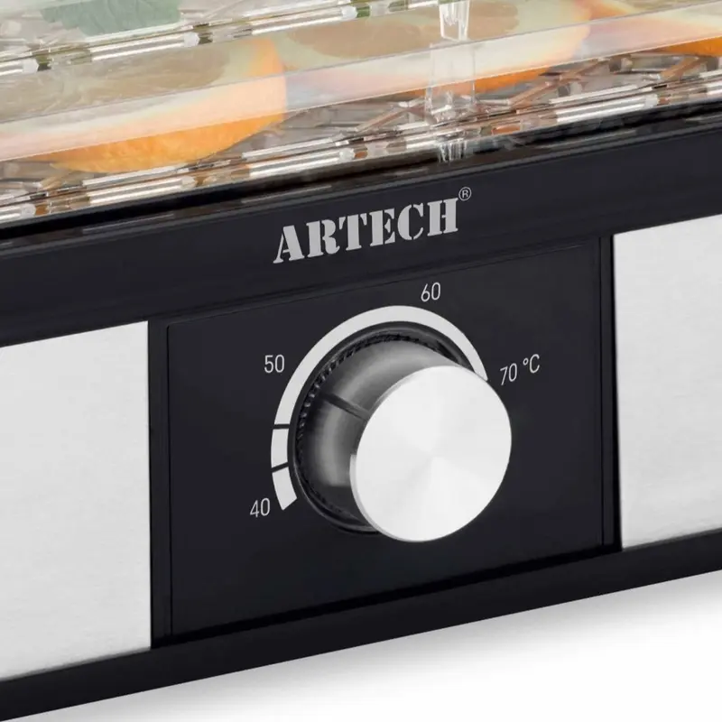 ARTECH Electric Food Dehydrator - 5 Tray Fruit Dryer Machine, 245W, Adjustable Temperature Control 40-70℃, BPA-Free Trays, Healthy Natural Snacks, Jerky, Fruits, Vegetables, Mushrooms, Herbs & Seeds 5