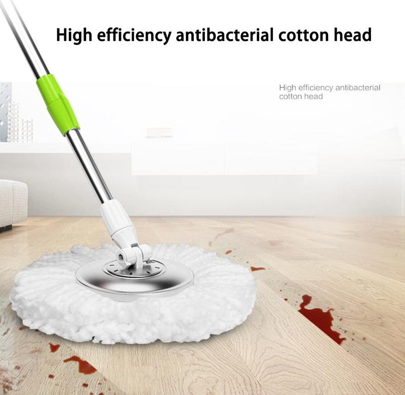 Premium Mop Heads Replacement Refill for 360° Rotating Round Magic Spin Mop Microfibre, White (Pack of 4) - MO-008 4