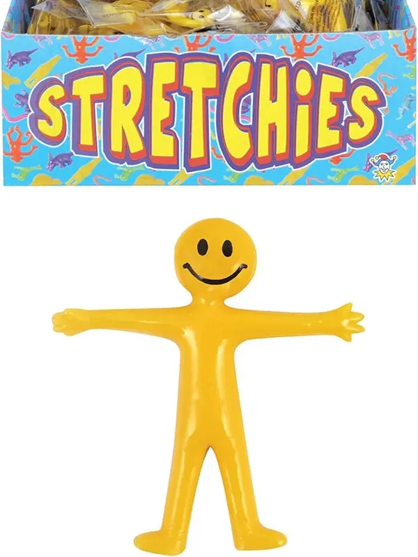 8 x Stretchy Smile Men Yellow Stretch Stretchies Kids Party Favour Loot Bag Filler Lucky Dip for Boys and Girls 0