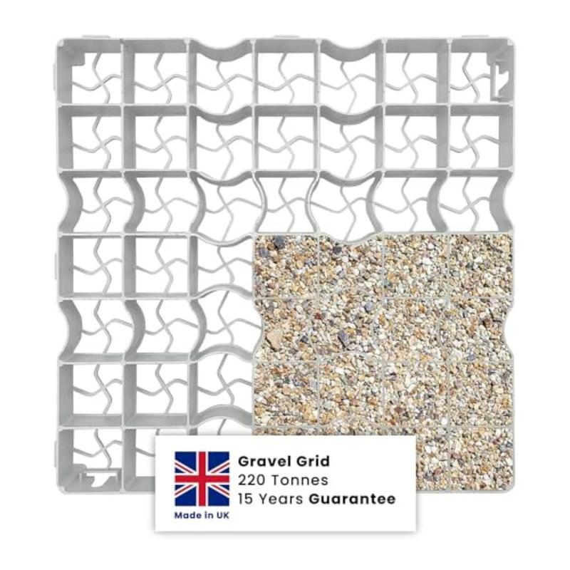 Neat Plastics Coloured Gravel/Grass Grid Paver Mat for Garden, Shed, Driveway, Turf, Lawn & Greenhouse Path Base - Durable Plastic Grid Available in Gravel Sand & Grass Green 1