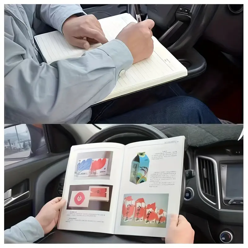 PP Material Multifunctional Steering Wheel Tray - Laptop and Writing Desk with Cup Holder for Car 7