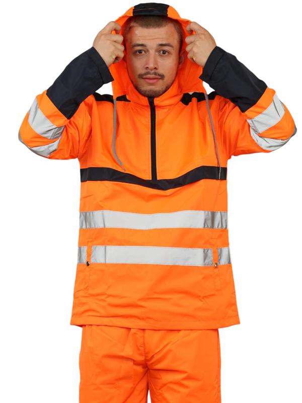 Vic-Mart Hi-Vis Rain Suit Mens Workwear Tracksuit for Outdoor Work Waterproof Reflective and Full Body Protection 3