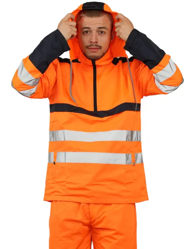 Vic-Mart Hi-Vis Rain Suit Mens Workwear Tracksuit for Outdoor Work Waterproof Reflective and Full Body Protection 3