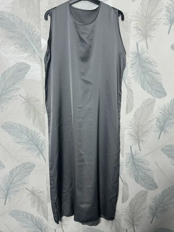Women's Ladies SleeveLess Slip Dress Silk Satin Material Crew Neck ModestWear WomensWear InnerWear 3