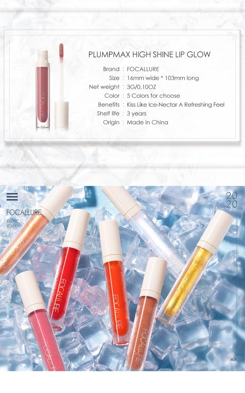 Product Introduction of FOCALLURE Moisturizing Liquid Lipstick High Pigment Plumpling Lipgloss Waterproof Not-sticky Lip Balm Lip Tint Makeup Cosmetics 32