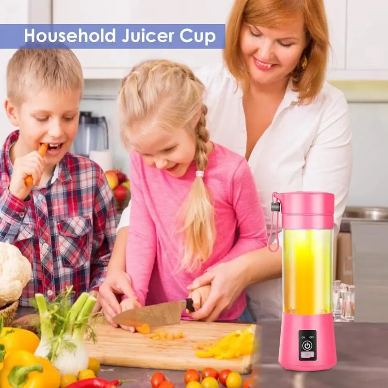 Portable USB Rechargeable Mini Fruit Juice Mixer – 380ml Travel Juicer Cup for Smoothies and Shakes 5