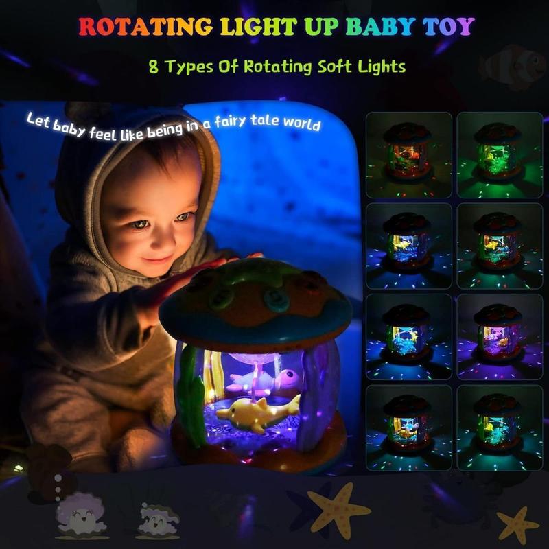 L&Y Baby Toys 6 to 12 Months, Ocean Projector Light Up Toys with Music, Sensory Toys for 1 2 3 Year Old Boys Girls, Musical Toys 12-18 Months Crawling Learning Tummy Time Toys 1st Birthday Gifts 5