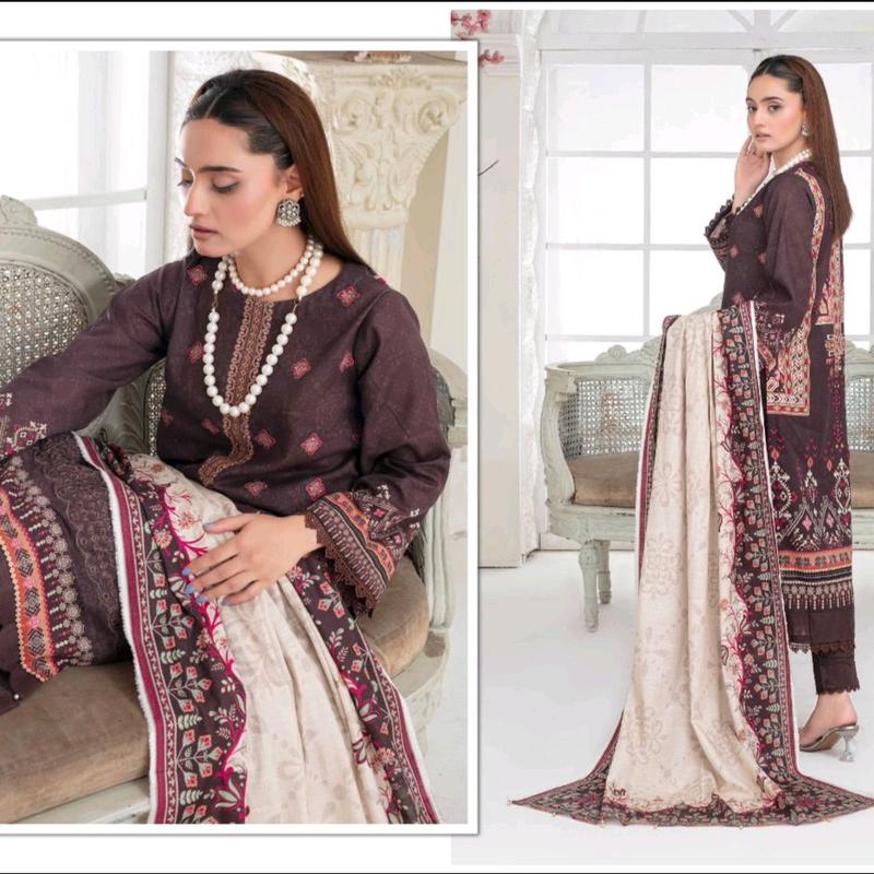 Digital Print & Embroidered Slub Khaddar Shirt - Primer Quality Ready to Wear clothes Traditional Womenswear Elegant Fabric Dress Formal Suit Aesthetic 2