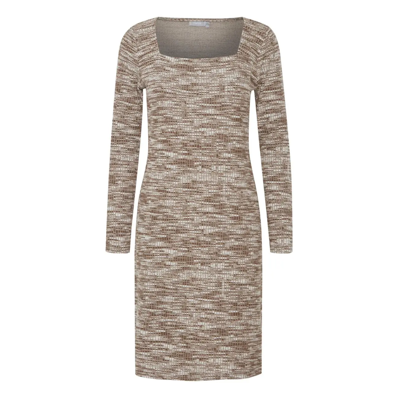 Brown and White Jersey Dress