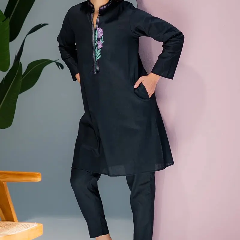 Wear Ego, Cambric , Black, Embroidered, Stitched 2 PC, Long Sleeve Suits Comfort Womenswear