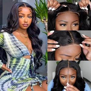Glueless Frontal Wig 5x5 6x4  9x6 Wear and Go Glueless Wigs Human Hair Pre Plucked Pre Cut Lace No Glue Body Wave Lace Front Wigs for Black Women Human Hair Glueless with Natural Hairline 180% Density