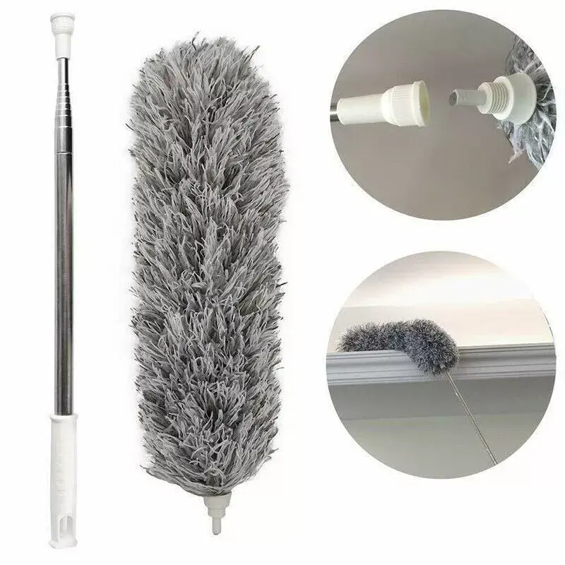 FastnFurious Shop Extendable Feather Duster Long Telescopic Duster Magic Static Brush 280cm extendable duster, telescopic feather duster, long reach cleaning brush, magic static duster, microfiber dusting brush, high ceiling cleaner 7
