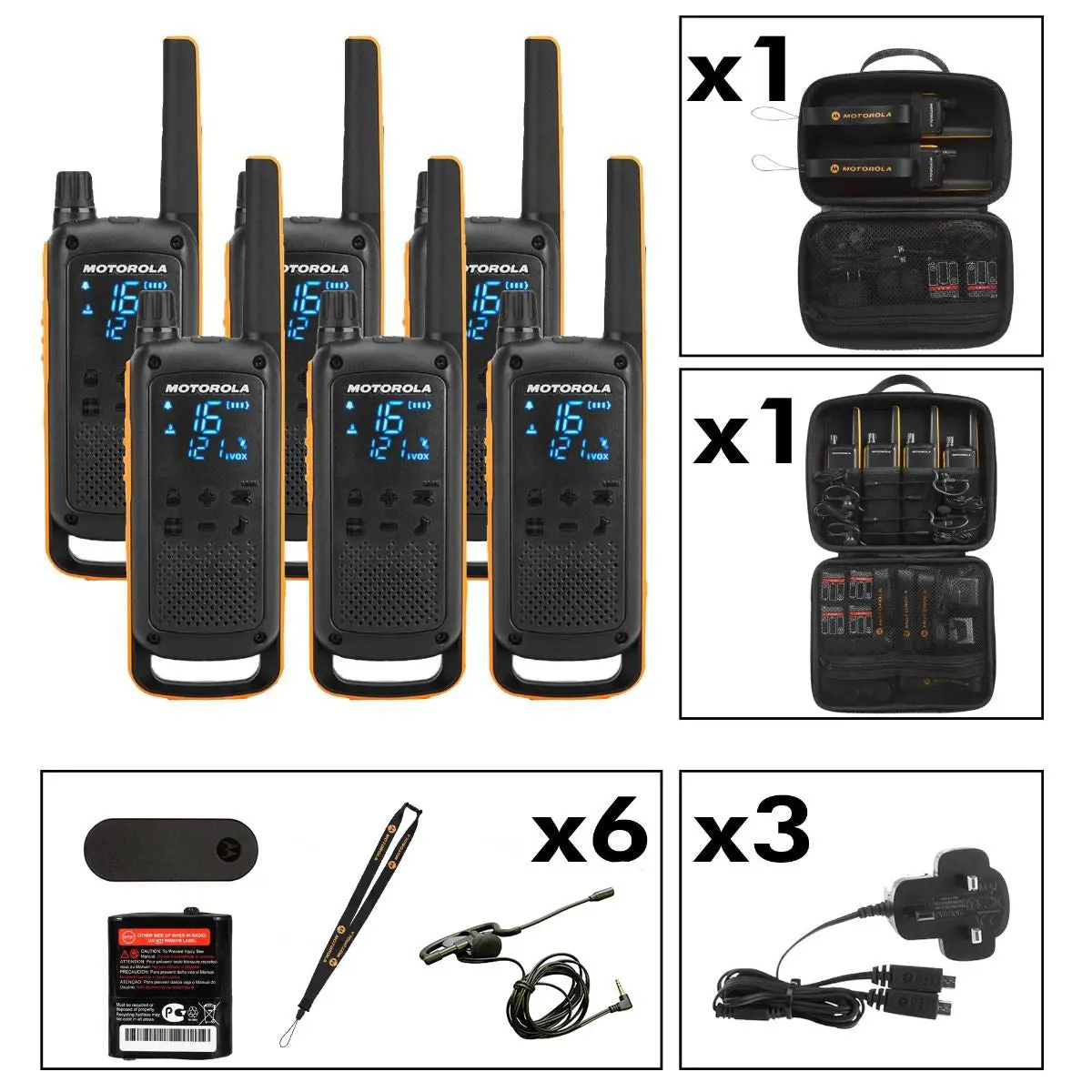 Motorola TALKABOUT T82 Extreme Six Pack Walkie Talkies