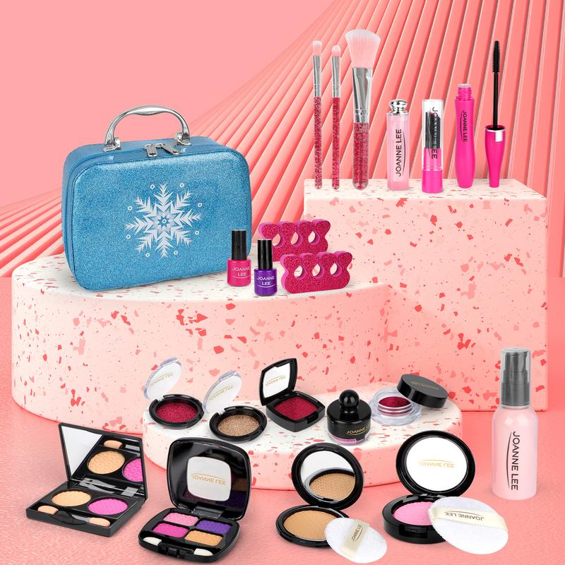 deAO Kids Makeup Toy Set – Realistic Pretend Play Cosmetics for Girls | Nail Polish, Eyeshadow & Lipstick Kit | Princess Birthday Gift Ages 3-10 (TikTok Viral!) 1