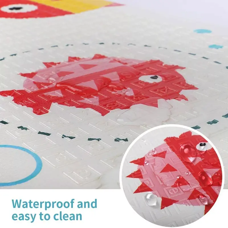 Foldable Baby Floor Play Mat Foam Double-Sided Waterproof Non-Slip Reversible 3