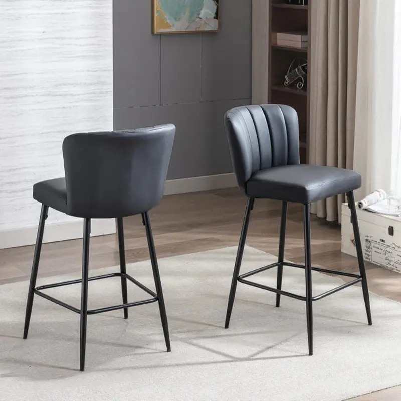 Set Of 2 Caiden PU Leather Bar Stool Bar Chair 3