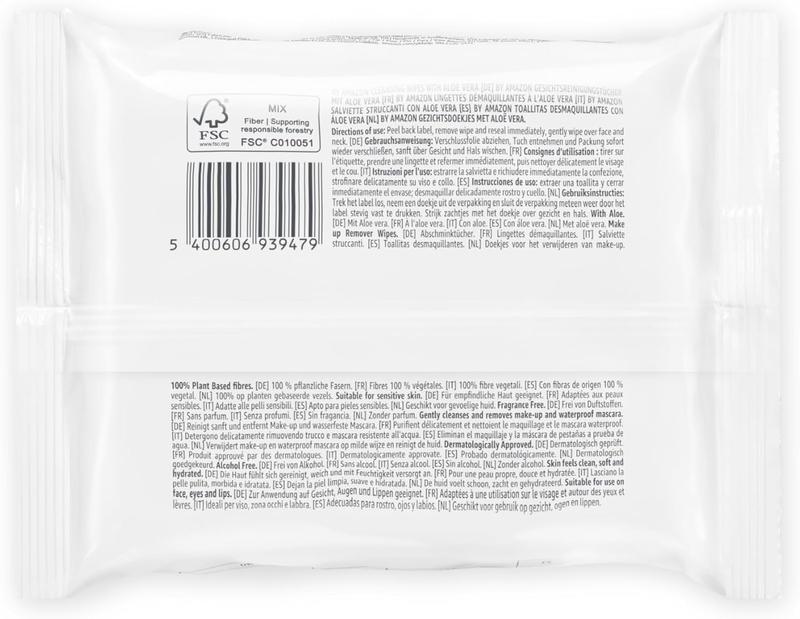 Product Introduction of Face Cleansing Wipes with Aloe Vera, Make-up remover, Fragrance Free, 25 Wipes Scented Cosmetic Makeup 3