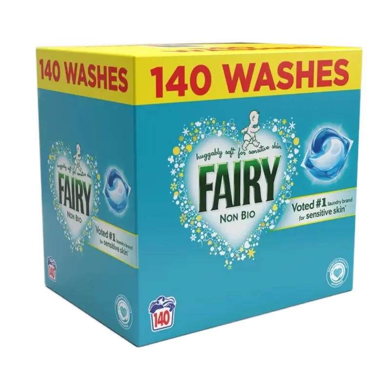 Fairy Non Bio Pods, 140 Count, Household Laundry Detergent Capsules