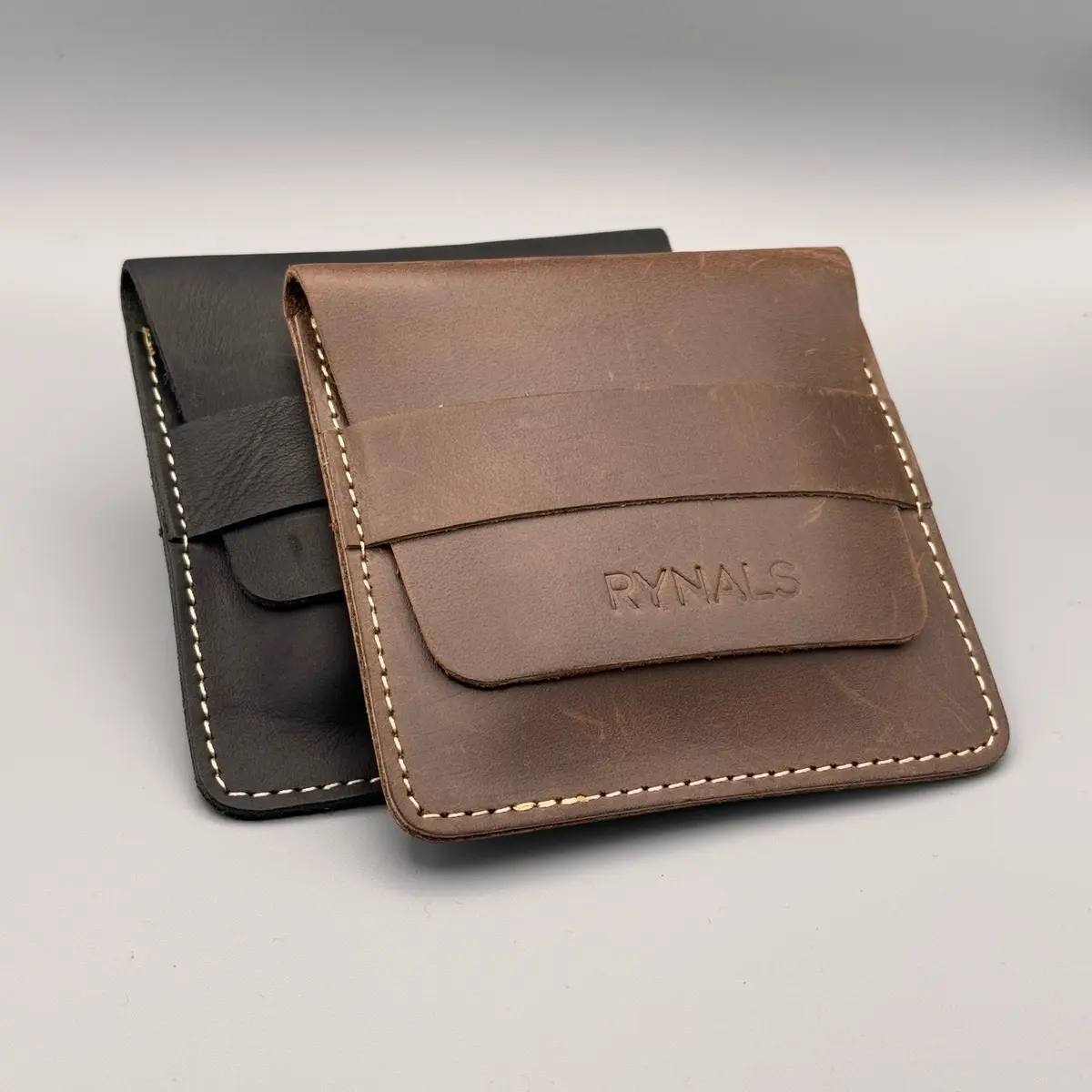 Rynals Handmade Leather Coin Holder Wallet - Elegant Card Holder with Note Pocket and Premium Leather Finish