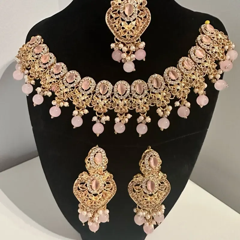 Stylish Pink Necklace Set for Women - Latest Fashion