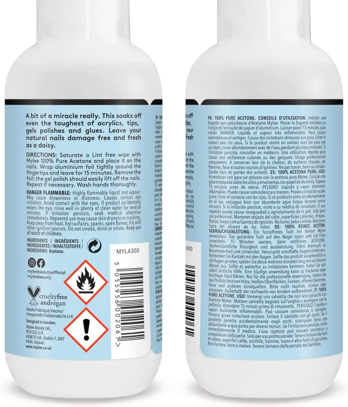 100% Pure Acetone Gel Nail Polish Remover for UV/LED, Gel Soak Off, Removes All Types of Nail Polish, Gel Polish, Acrylic, Gels, Nail Tip & Glue 5