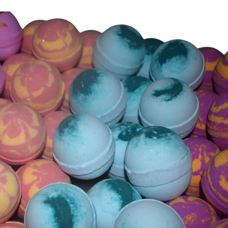 5 Luxury Round Bath Bomb Set- fizz and foam kids bombs 4