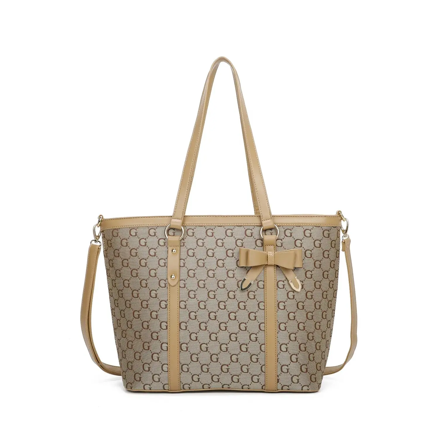 Women's Large Bow Shopper Tote Bag - Cross-Body Handbag