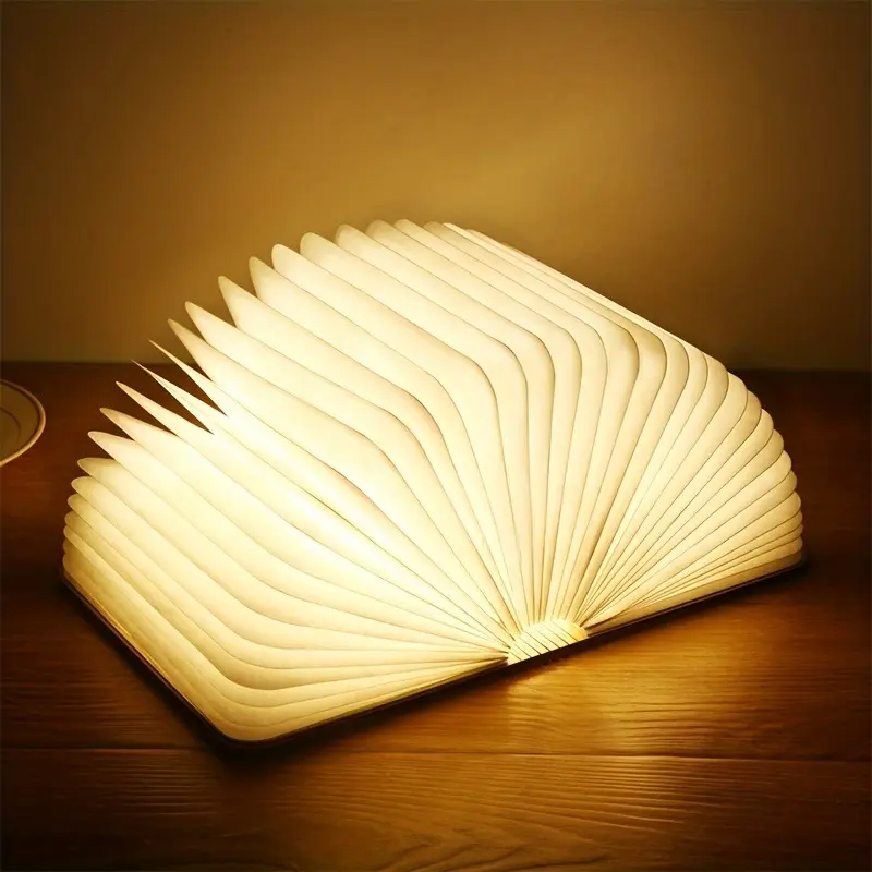 Rechargeable Folding Book Light - Energy-Efficient LED with Three-Color Changing, Soft Eye Protection, and USB Recharge - Perfect for Bedroom Decor, Event Holding, Shops, and Stores
