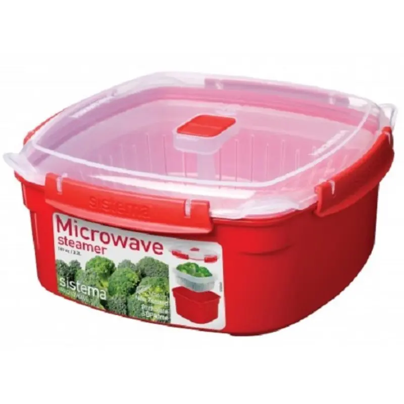 Sistema Microwave Large Steamer Container - 3.2L | BPA-Free Plastic Cookware Reusable 0