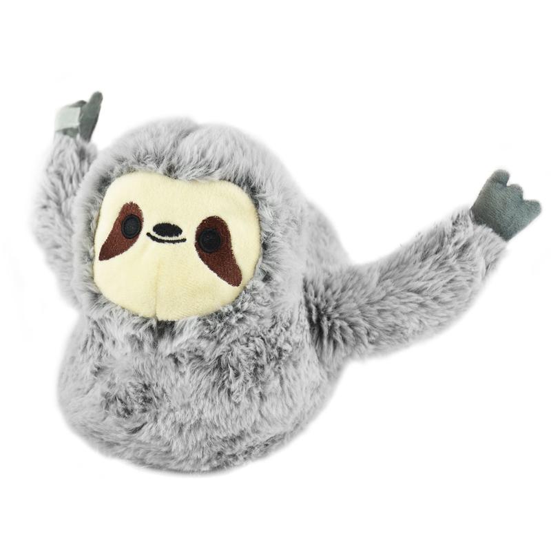 Ladies Novelty Plush Grey Sloth Slippers 3