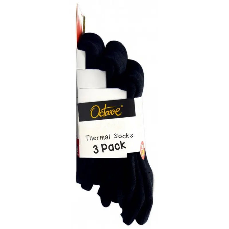 Octave® Kids Thermal Socks 1.2 TOG 3 Pack - Black 3