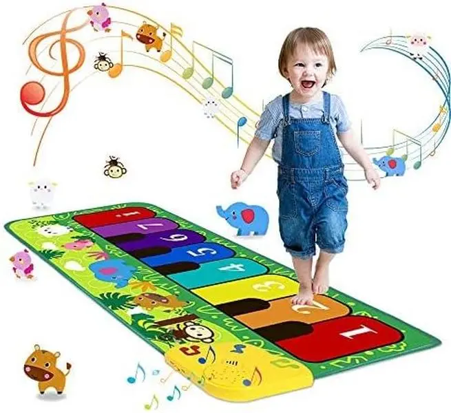 Piano Mat for Children, Dance Mat Music Mat Animal Sounds Touch Musical Mat, Musical Toys for Babies, Girls & Boys 1 to 5 Years (80 x 35 cm)