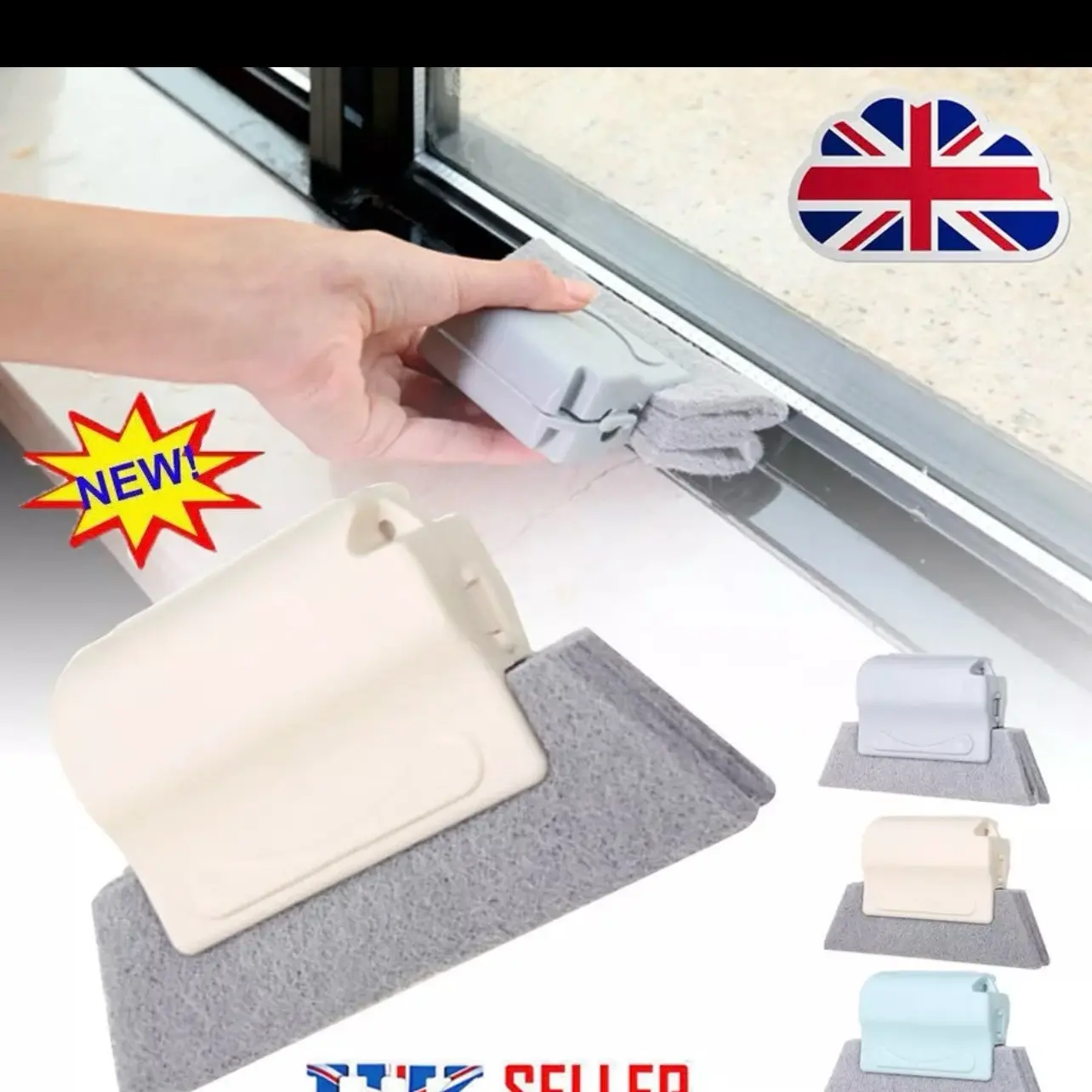 KL Window Handheld Groove Clean Brush Cloth Slot Gap Cleaning Dust Remover Tool