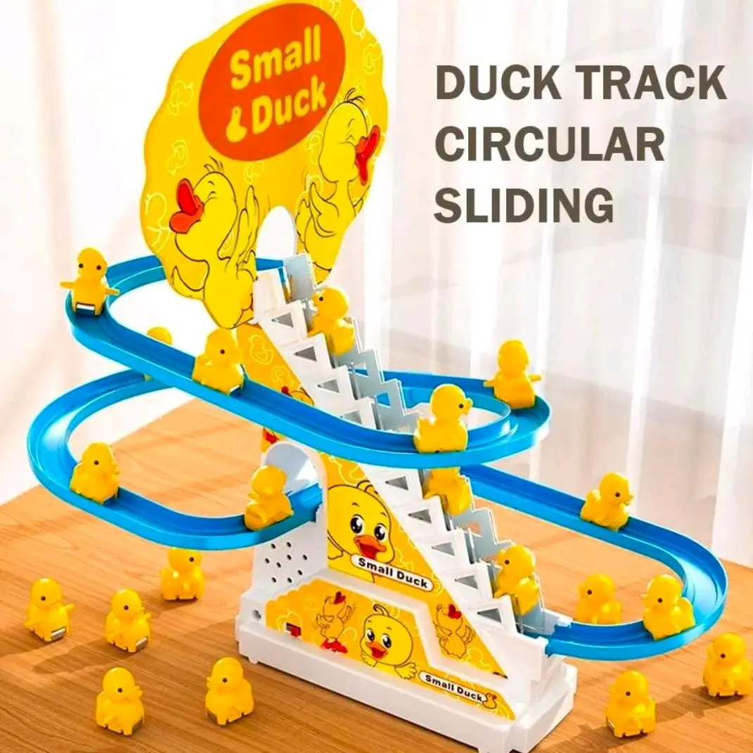 "Duck Design Slide Track Toy - 6 Ducks, Fun & Interactive Birthday Gift for Boys & Girls" funny stair climber talking cool toys kids