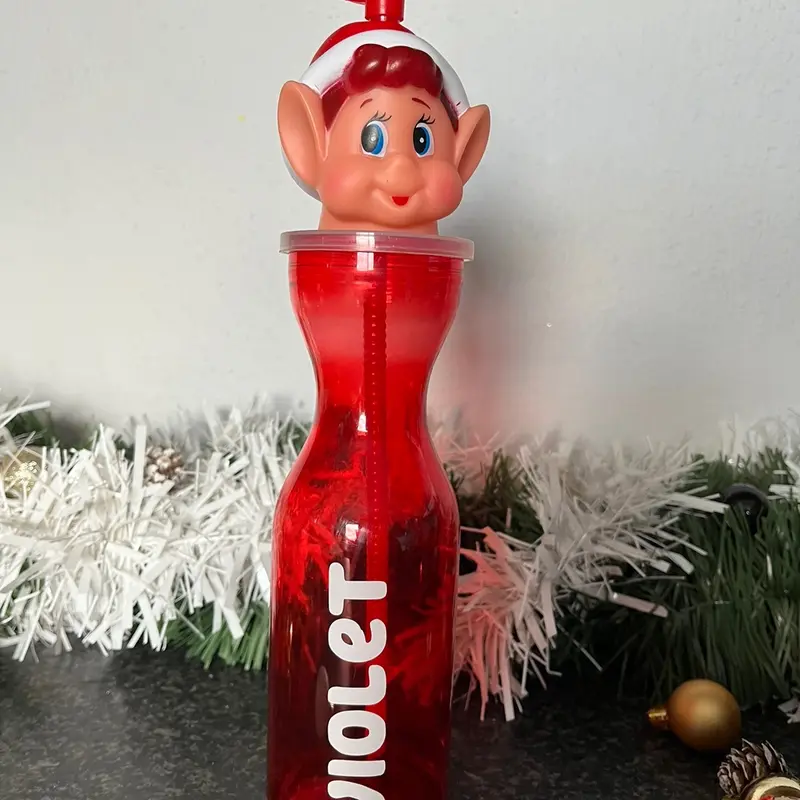 Personalised Elf Head Drinking Bottle 2